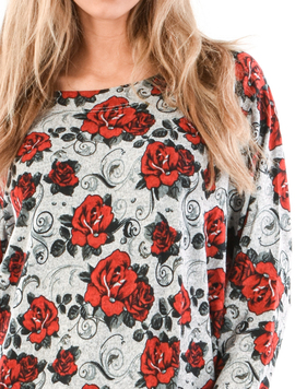 Bluza Dama Flowers Rosu